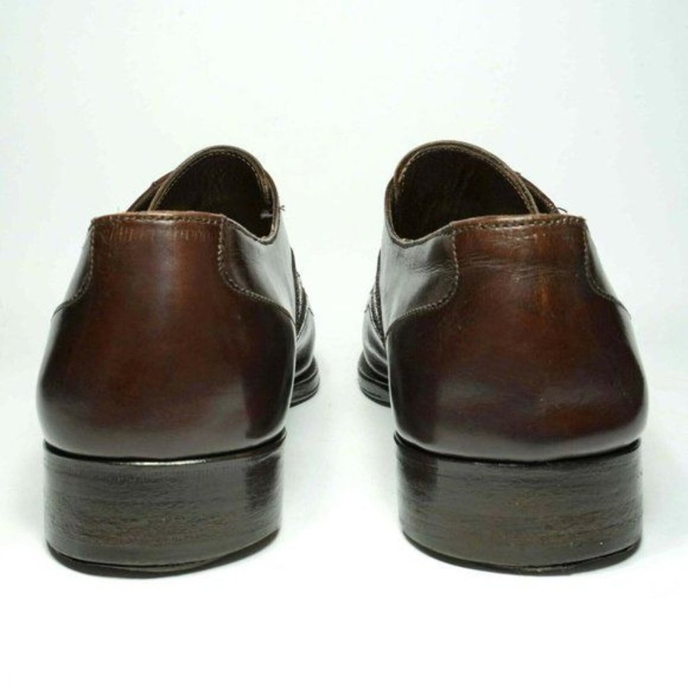 SALVATORE FERRAGAMO Lavorazione Mens 10.5 Brown Italian Designer Dress Oxfords - Picture 9 of 16